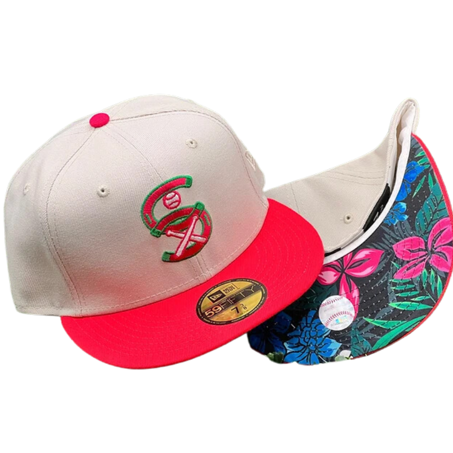 New Era x Grand Stand Chicago White Sox White/Fluorescent Pink 59FIFTY Fitted Hat