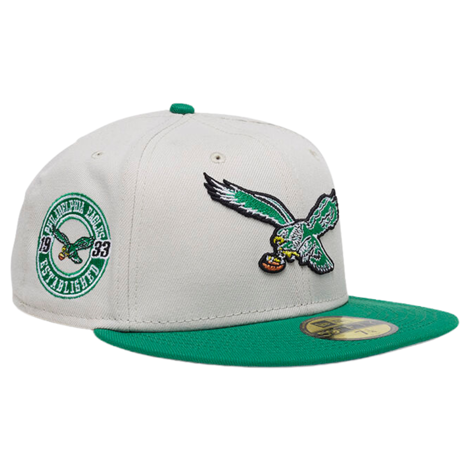 New Era Philadelphia Eagles White/Green Pre-Game 59FIFTY Fitted Hat