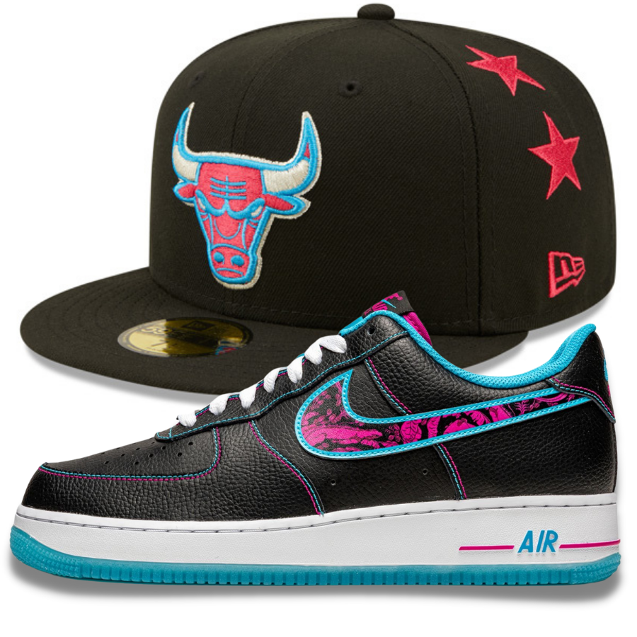 New Era All-Star Game Starry Fitted Hats w/ Nike Low Air Force "Miami Nights"