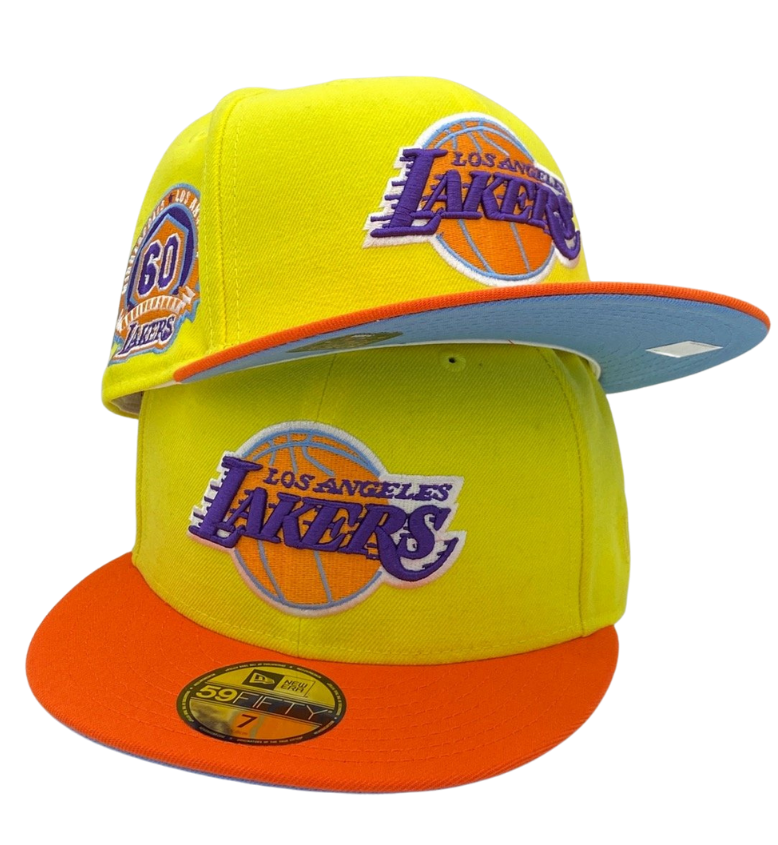 New Era Los Angeles Lakers Yellow/Orange 60th Anniversary Icy Bottom 59FIFTY Fitted Hat