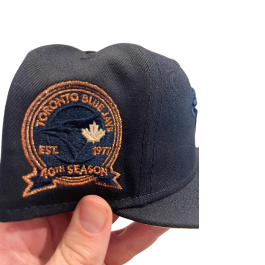 New Era Toronto Blue Jays Navy 40th Season Peach Undervisor 59FIFTY Fitted Hat