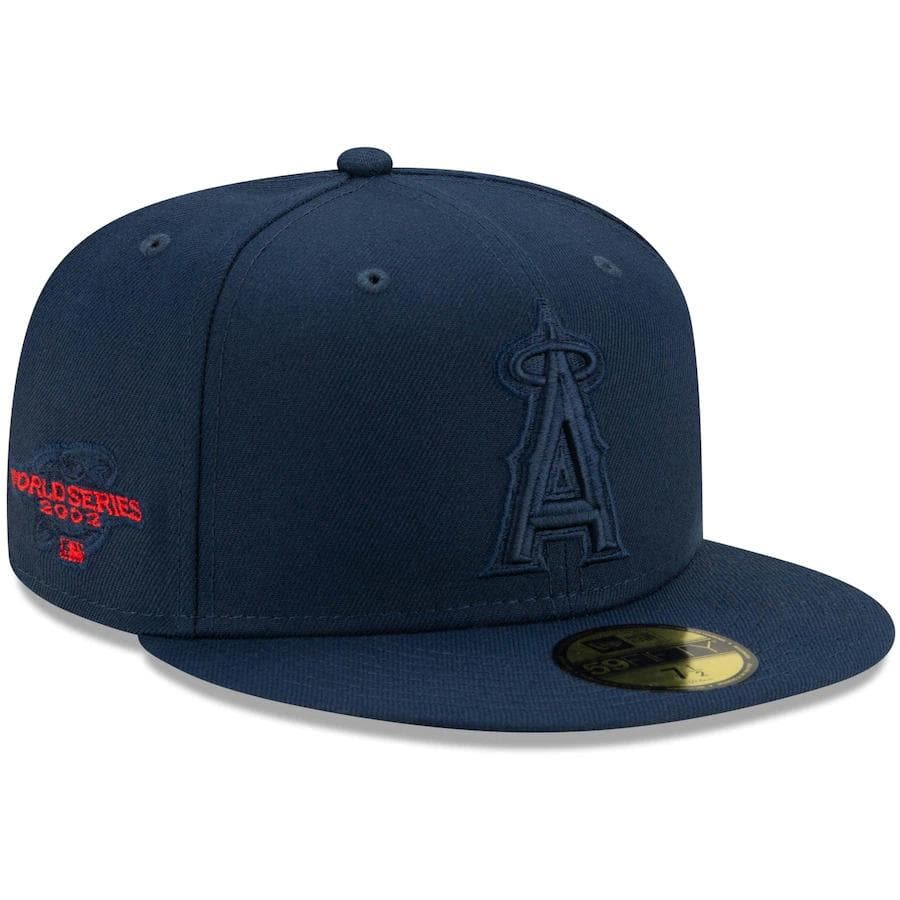 New Era Los Angeles Angels Navy Cooperstown Collection Oceanside Red Under Visor 59FIFTY Fitted Hat
