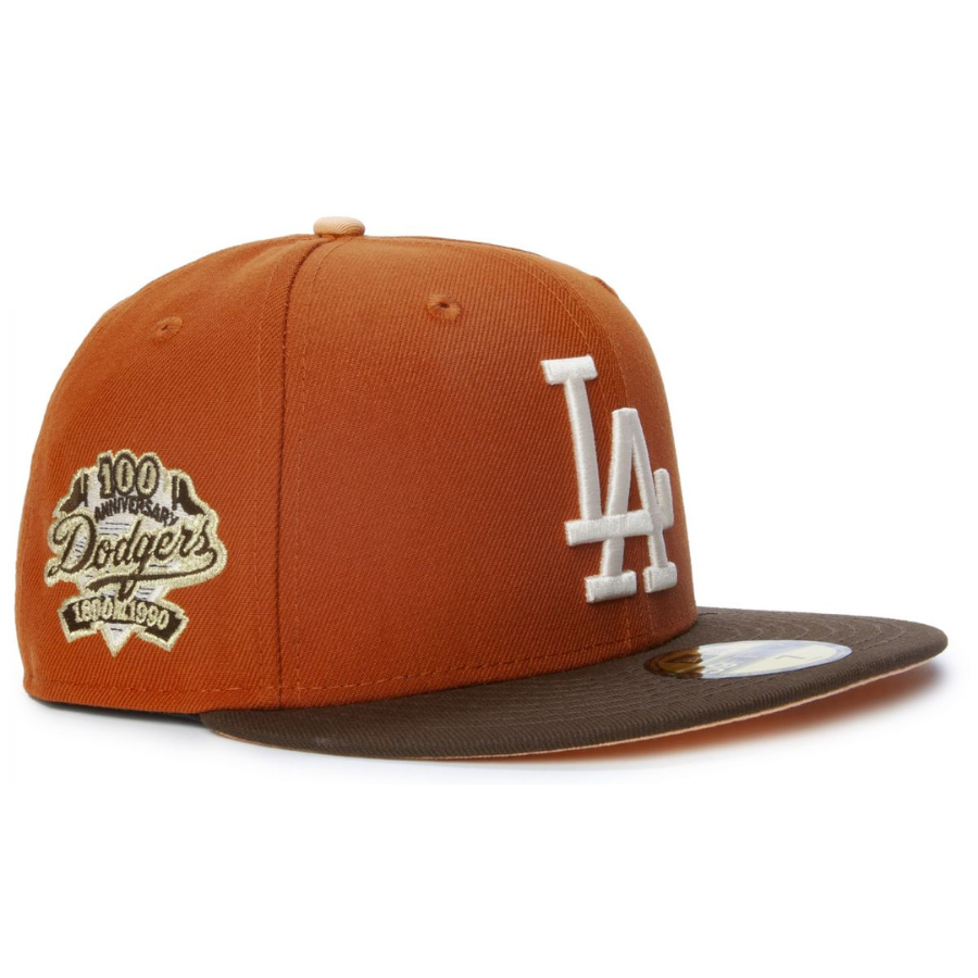 New Era Los Angeles Dodgers Rust Orange 100th Year Anniversary 59FIFTY Fitted Cap