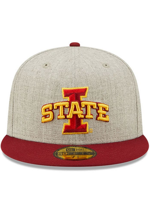New Era Iowa State Cyclones Grey Heather Patch 59FIFTY Fitted Hat