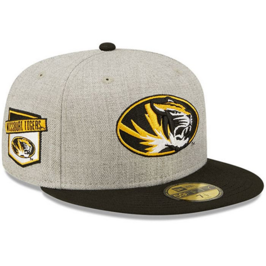 New Era Missouri Tigers Grey Heather Patch 59FIFTY Fitted Hat