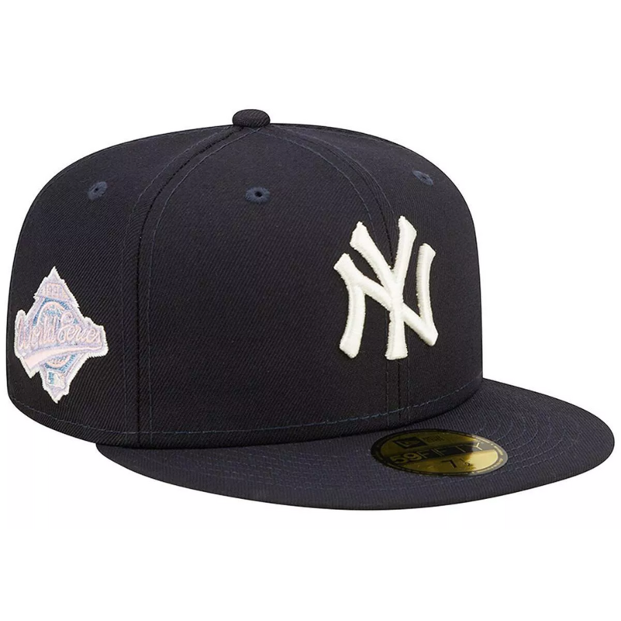 New Era New York Yankees Navy Pop Sweatband Undervisor 1996 World Series Cooperstown Collection 59FIFTY Fitted Hat