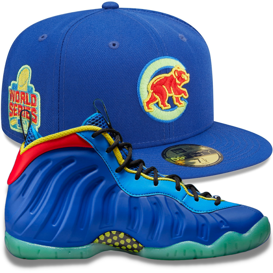 New Era Thermal Scan Fitted Hats w/ Nike Little Posite One Multi-Color Game Royal (GS)