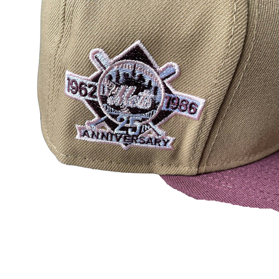 New Era New York Mets Brown/Purple 25th Anniversary Pink UV 59FIFTY Fitted Hat