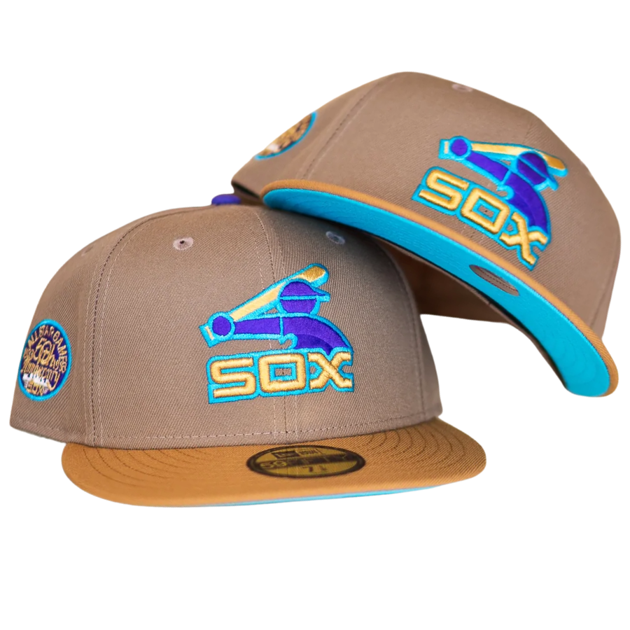 New Era Chicago White Sox Tan/Khaki 50th Anniversary Aqua UV 59FIFTY Fitted Hat