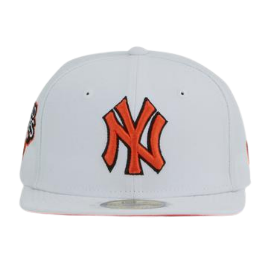 New Era New York Yankees White 2009 World Series Orange Undervisor 59FIFTY Fitted Hat (For Kids)