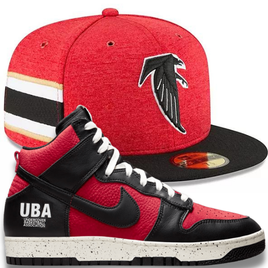 New Era Atlanta Falcons 2018 NFL Sideline Fitted Hat w/ Undercover x Dunk High 1985 'UBA'