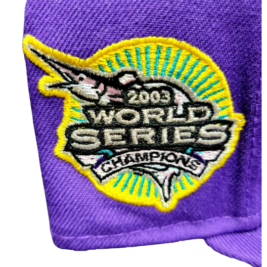 New Era Purple Florida Marlins 2003 World Series Fitted Hat / Pink UV