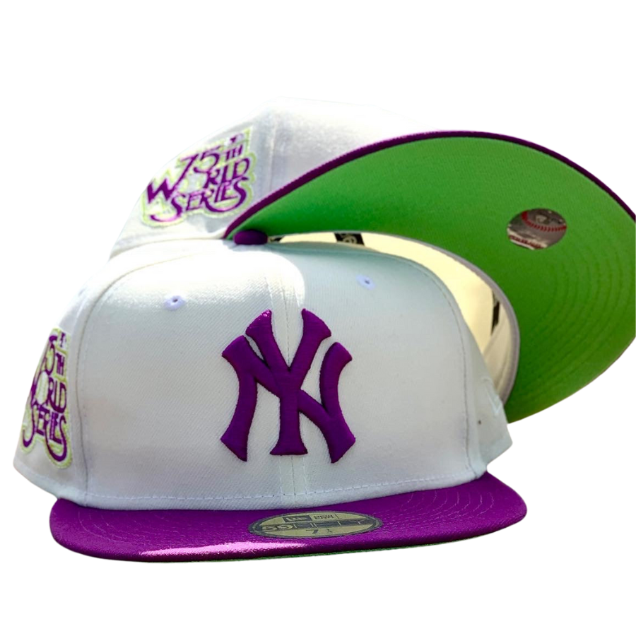 New Era New York Yankees White/Sparkling Grape 75th World Series 59FIFTY Fitted Hat