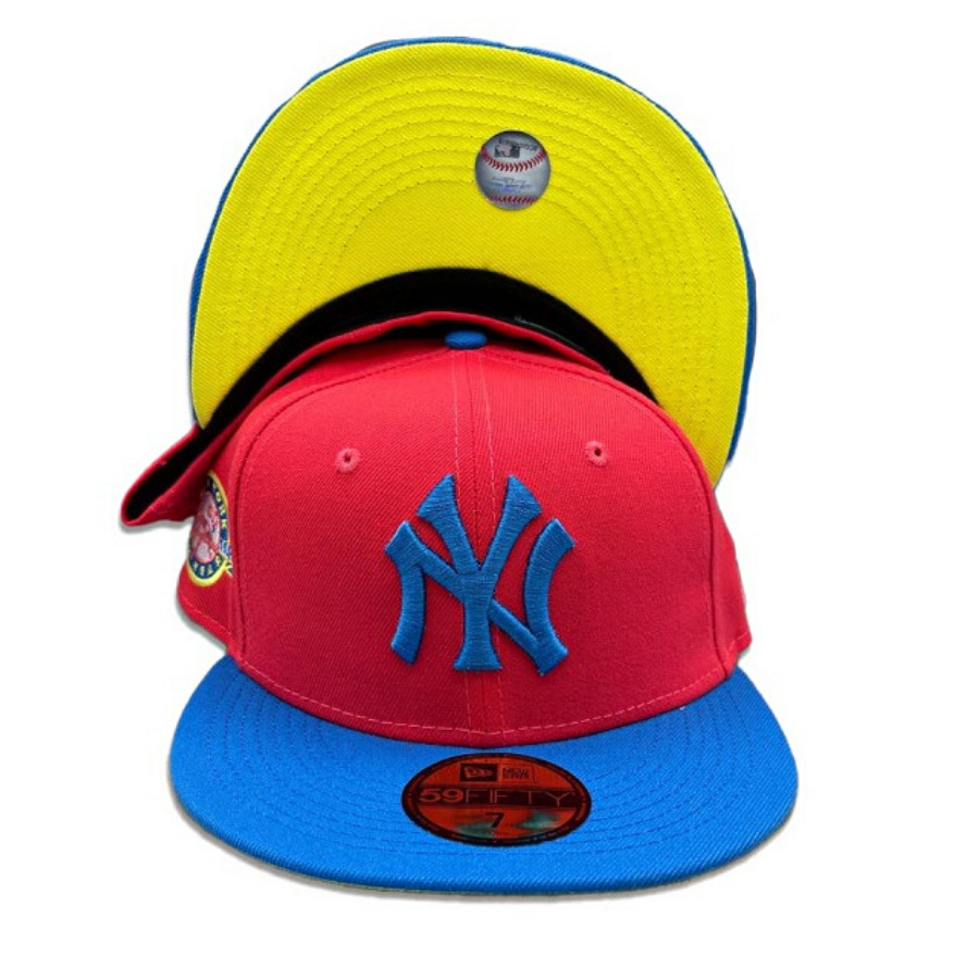 New Era New York Yankees Infared/Royal 50th Year Yellow Undervisor 59FIFTY Fitted Hat