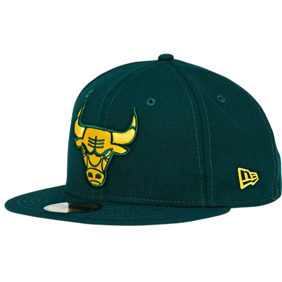 New Era Chicago Bulls Dark Green/Yellow 59FIFTY Fitted Hat