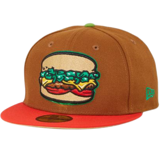 New Era Albiso Cheeseburger "Fast food Pack" Cream Under Brim 59FIFTY Fitted Hat