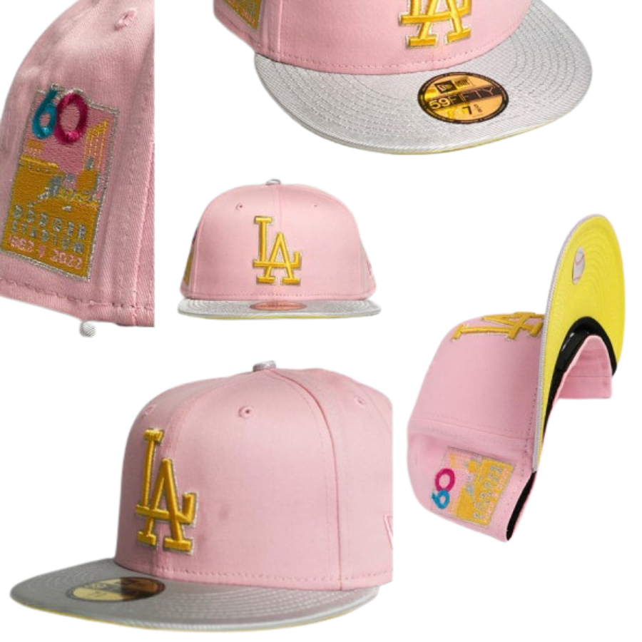 New Era Los Angeles Dodgers “Skeleton” Pink 60th Anniversary 59FIFTY Fitted Hat