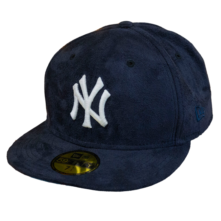 New Era New York Yankees Navy Faux Suede Sky Blue Undervisor 59FIFTY Fitted Hat