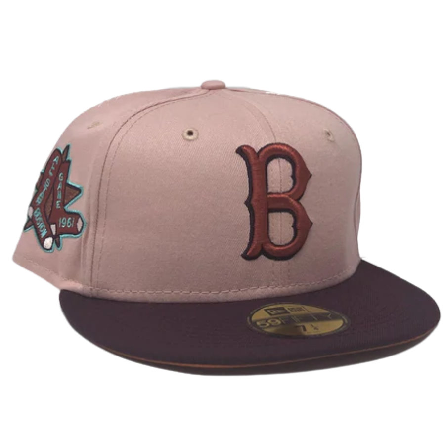 New Era Boston Red Sox Soft Salmon Pink/Maroon 1961 All-Star Game 59FIFTY Fitted Hat