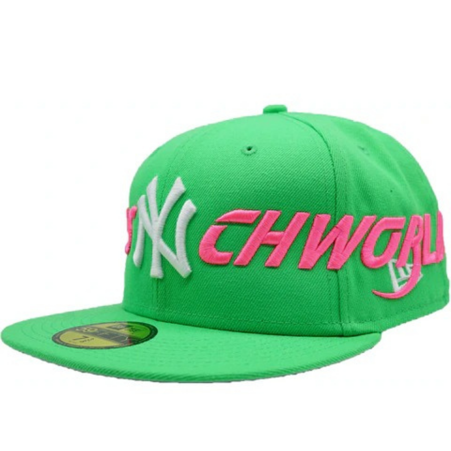 New Era New York Yankees Lime Green/Pink Psychworld 59FIFTY Fitted Hat