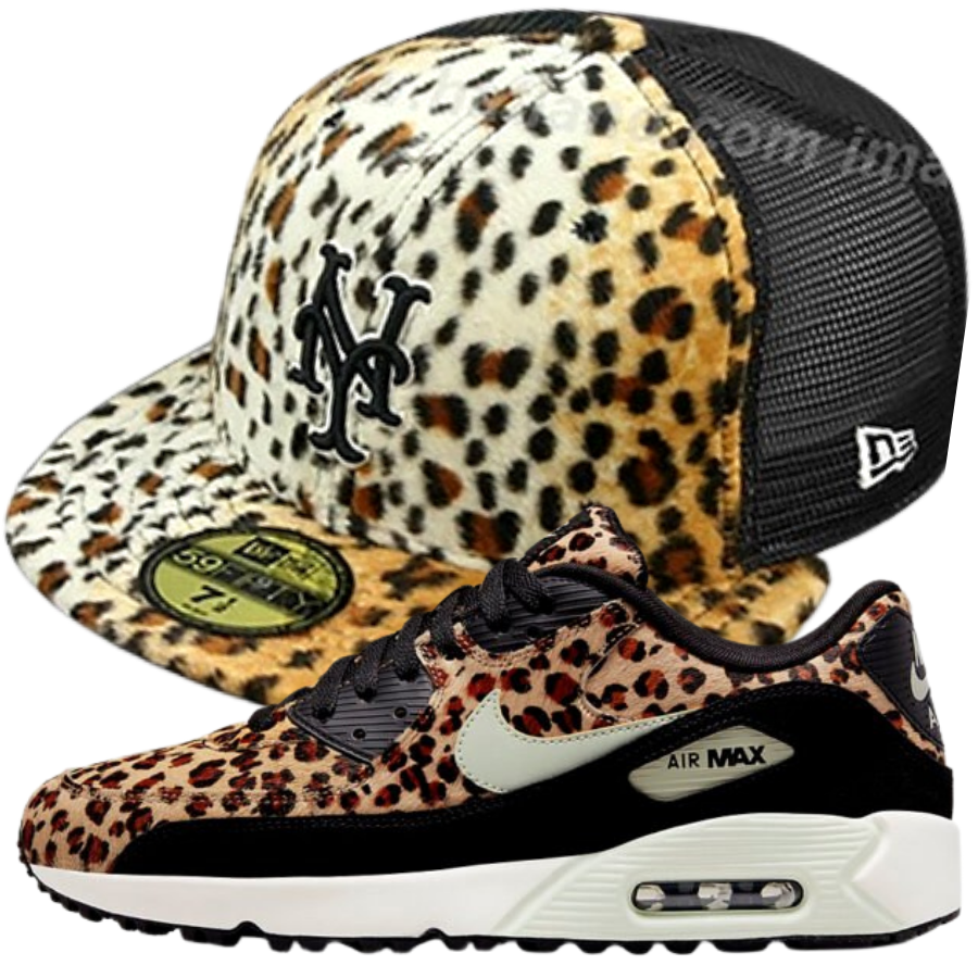 New Era New York Mets Leopard Fitted Hat w/ Nike Air Max 90 Golf NRG 'Leopard'