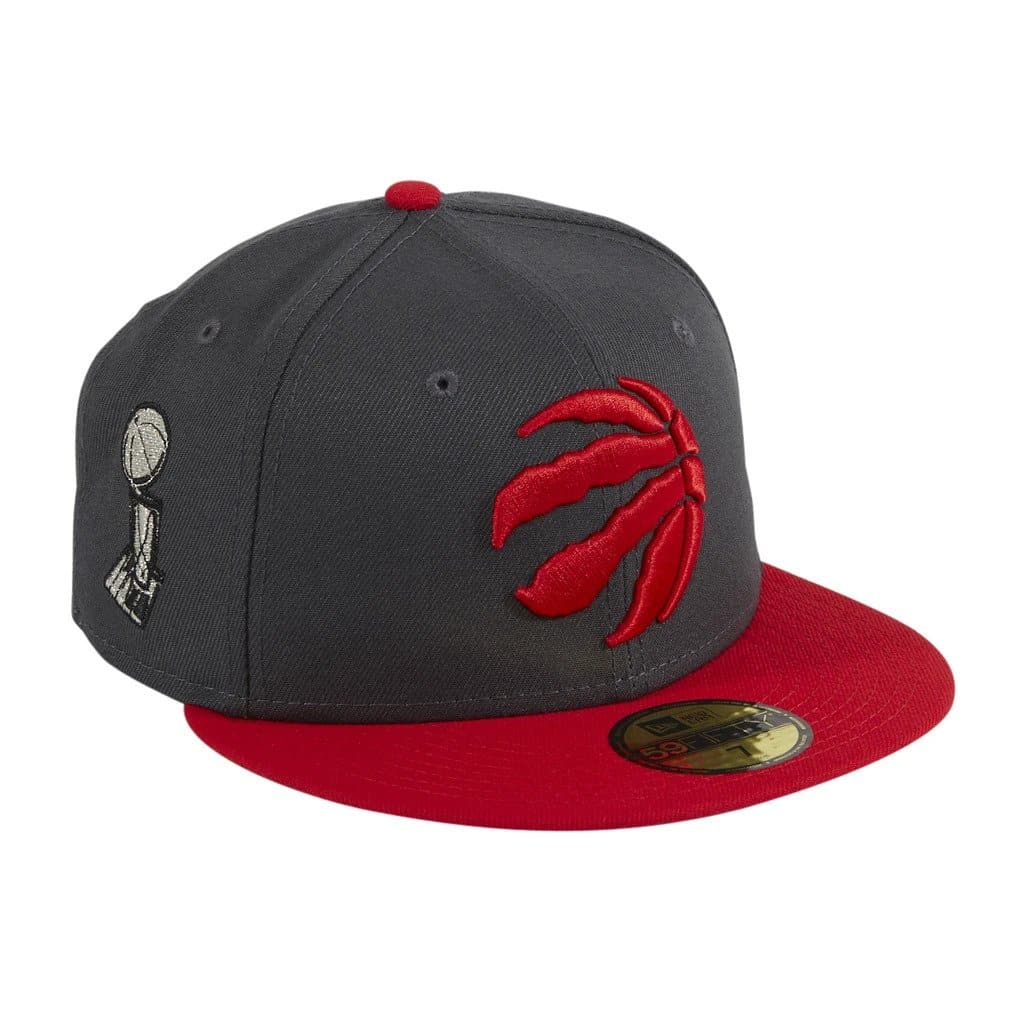 New Era Toronto Raptors Trophy Side Patch Dark Gray 59FIFTY Fitted Hat
