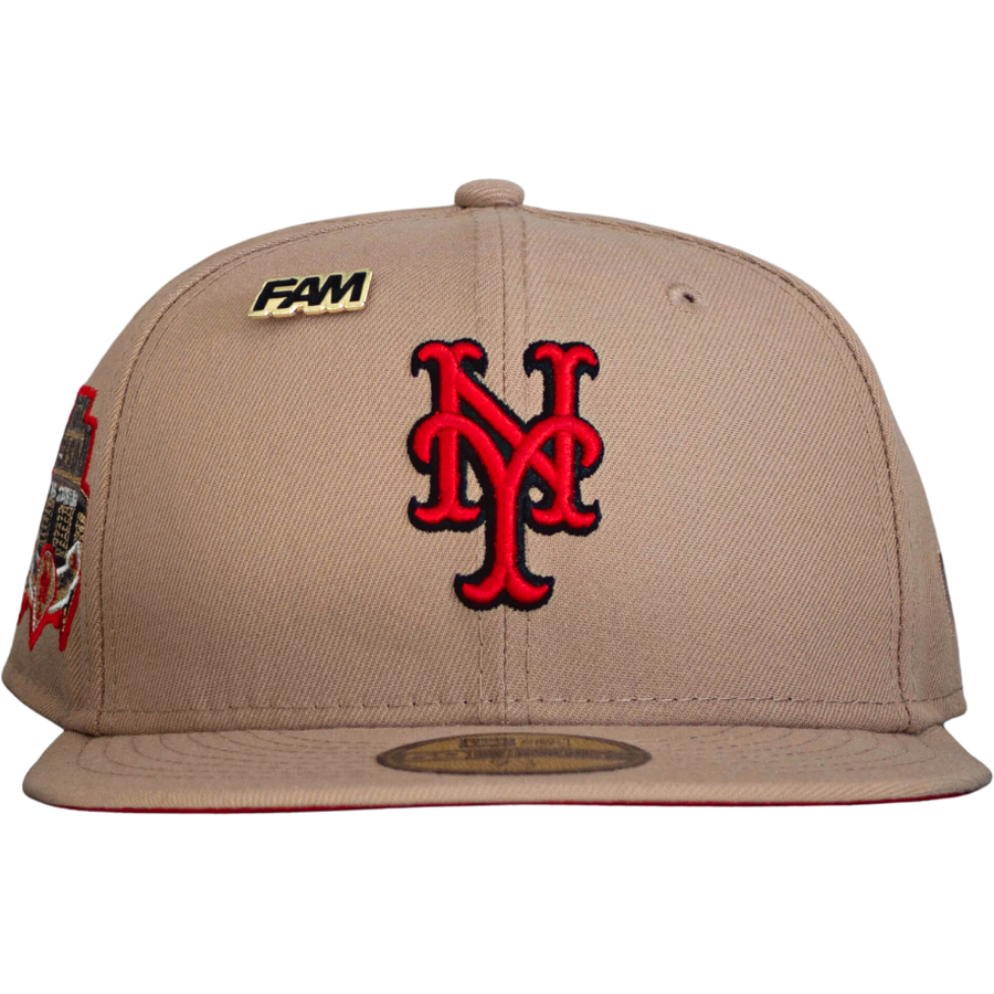 New Era x FAM New York Mets Camel Shea Stadium Scarlet Undervisor 59FIFTY Fitted Hat