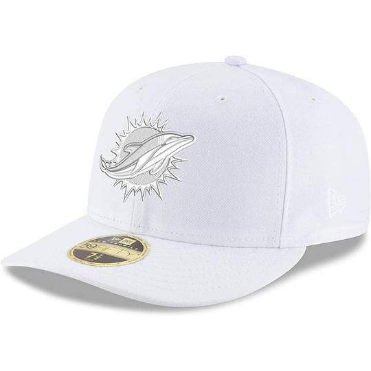 New Era Miami Dolphins White on White Low Profile 59FIFTY Fitted Hat