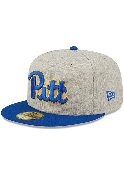 New Era Pitt Panthers Grey Heather Patch 59FIFTY Fitted Hat