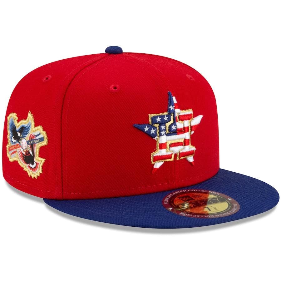 New Era Houston Astros Americana Patch Red 2021 59FIFTY Fitted Hat