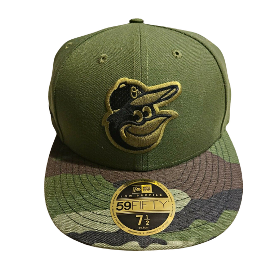 New Era Baltimore Orioles Military Green Camo Undervsior 59FIFTY Fitted Hat