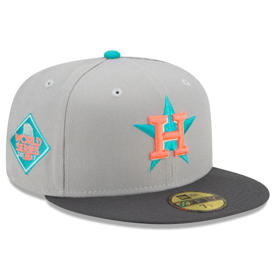 New Era Grey Houston Astros Hot Pink Undervisor 59FIFTY Fitted Hat