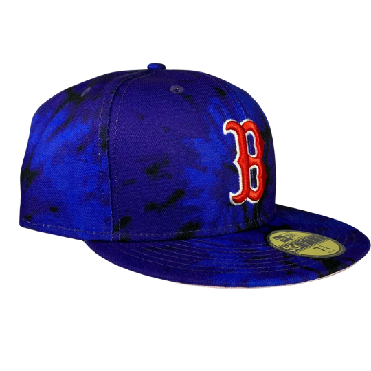 New Era Boston Red Sox Blue Tie Dye Pink Under Brim 59FIFTY Fitted Hat