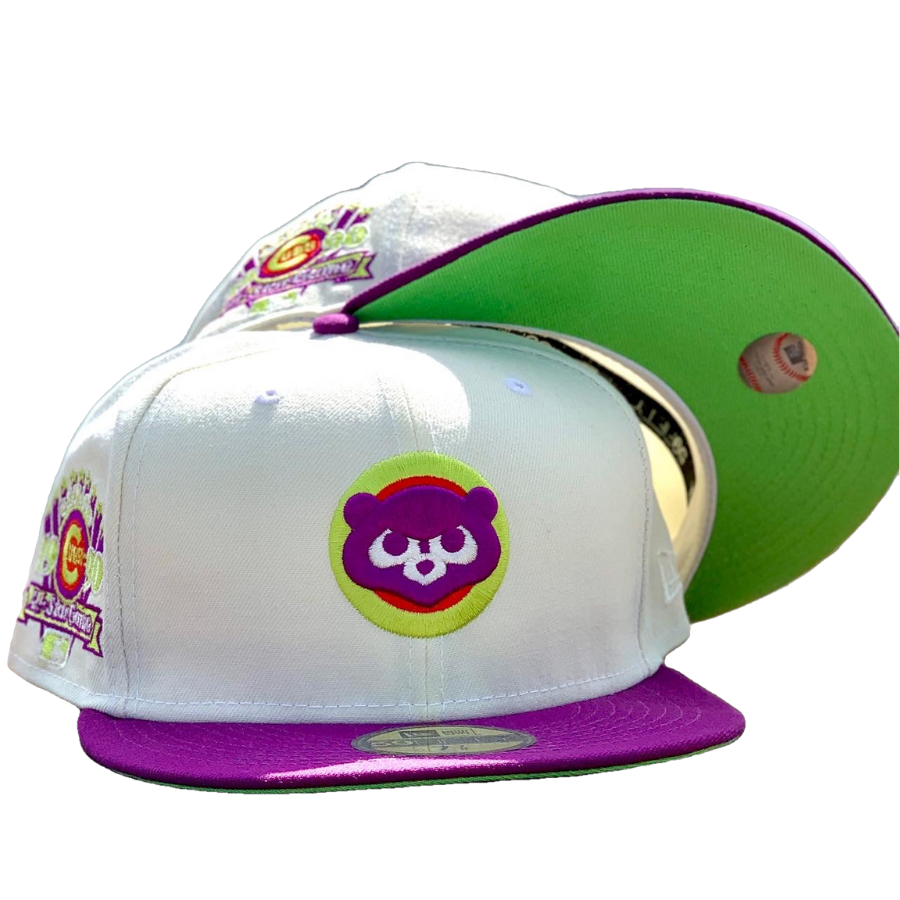 New Era Chicago Cubs White/ Sparkling Grape Purple 59FIFTY Fitted Hat