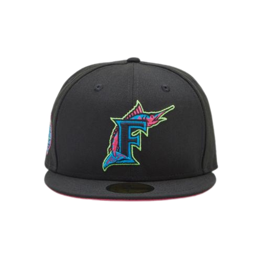 New Era Florida Marlins "SOBE" Pack Pink Under Brim 59FIFTY Fitted Hat