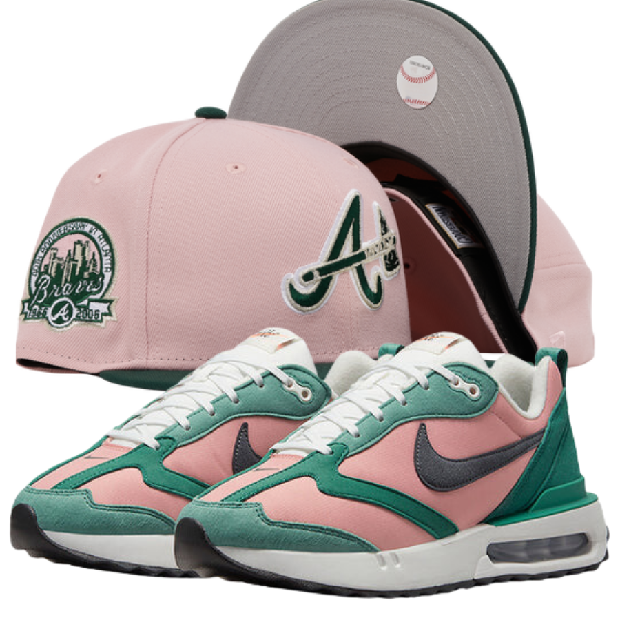 New Era x Champs Sports Blush Fitted Hats w/ WMNS Nike Air Max Dawn Rust Pink Jade Glaze