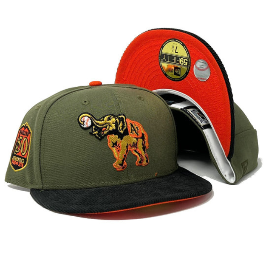 New Era Oakland Athletics Stomper “Corduroy Brim” Pack 50th Anniversary 59FIFTY Fitted Hat
