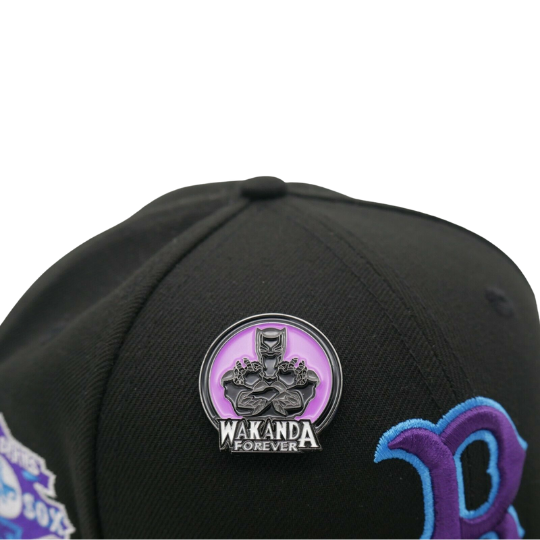 New Era Boston Red Sox Black/Purple Black Panther Wakanda 1967 World Series 59FIFTY Fitted Hat