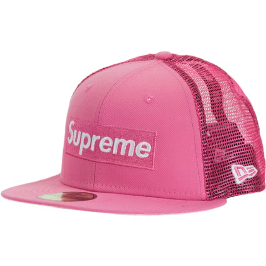 New Era x Supreme Pink Mesh Back 59FIFTY Fitted Hat