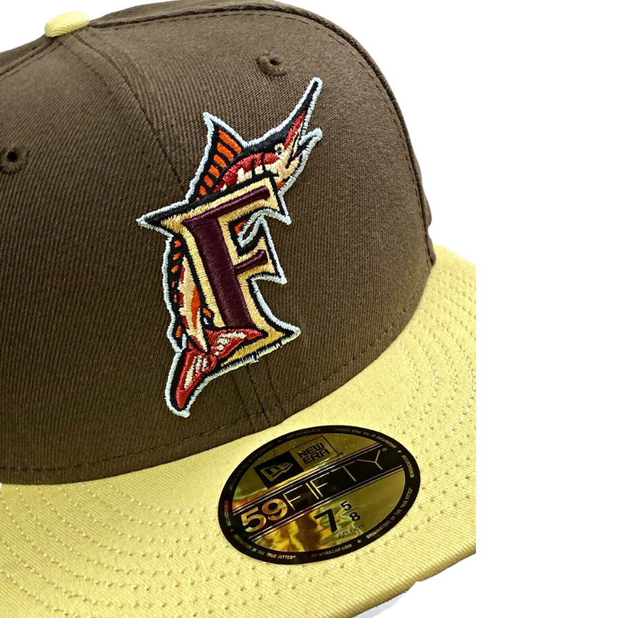 New Era Florida Marlins Two Tone Dark Brown/Yellow 10th Anniversary 59FIFTY Fitted Hat
