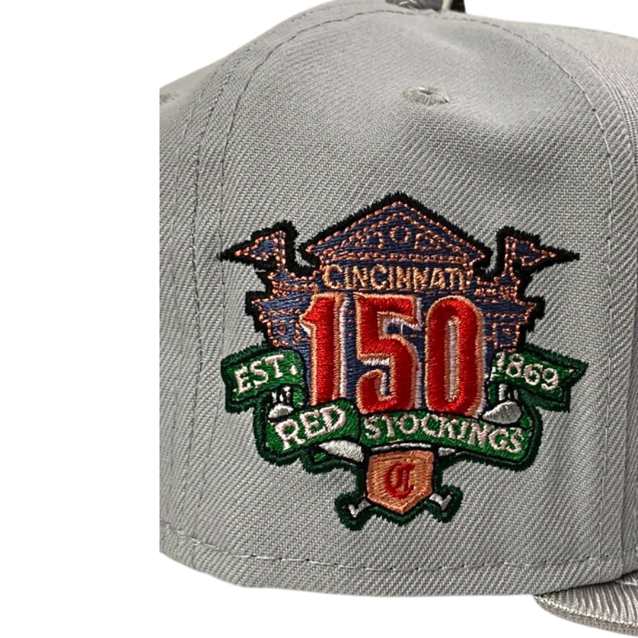 New Era Cincinnati Reds NES Grey 150th Anniversary 59FIFTY Fitted Cap