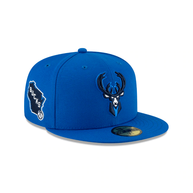 New Era Blue Milwaukee Bucks City Edition 2021 59Fifty Fitted Hat