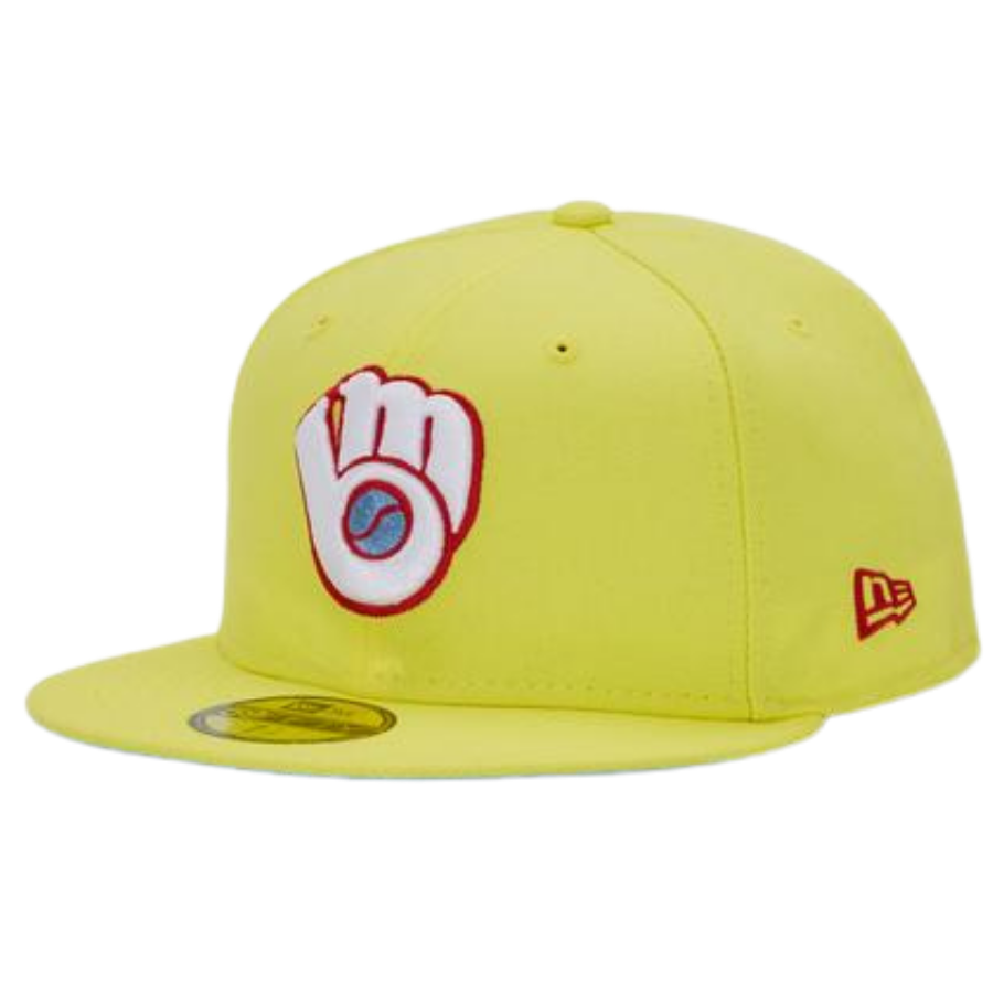 New Era Milwaukee Brewers Yellow 'Kool Aid' 59FIFTY Fitted Hat