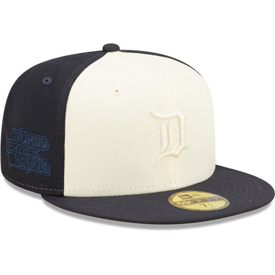 New Era Detroit Tigers Mens Navy Blue Tonal 2 Tone 59FIFTY Fitted Hat