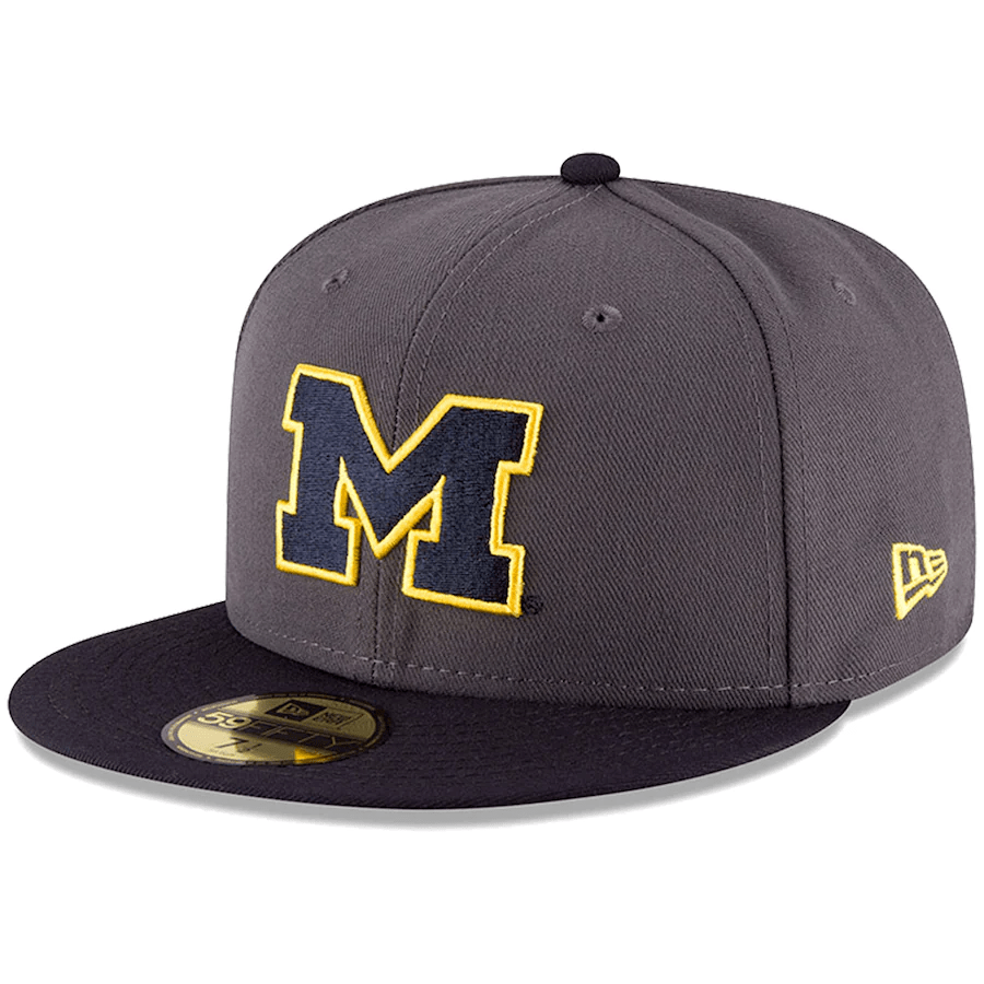 New Era Michigan Wolverines Dark Grey 59Fifty Fitted Hat