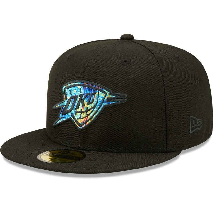 New Era Oklahoma City Thunder Black Oil Dye 59FIFTY Fitted Hat