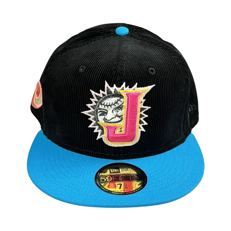 New Era Jacksonville Suns Black Corduroy/Blue/Hot Pink 59FIFTY Fitted Hat