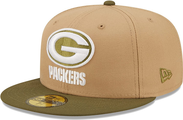 New Era Green Bay Packers 100th Anniversary Saguaro Tan/Olive 59FIFTY Fitted Hat