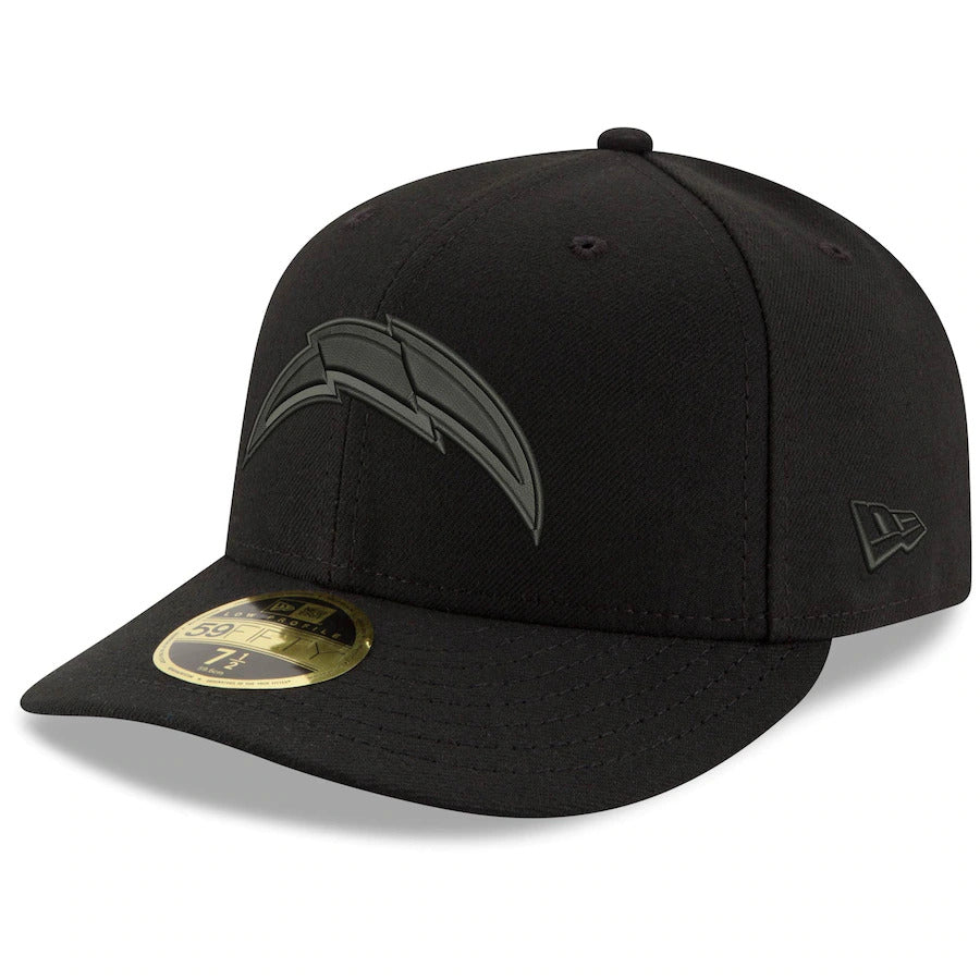New Era Black Los Angeles Chargers Logo Low Profile 59FIFTY Fitted Hat
