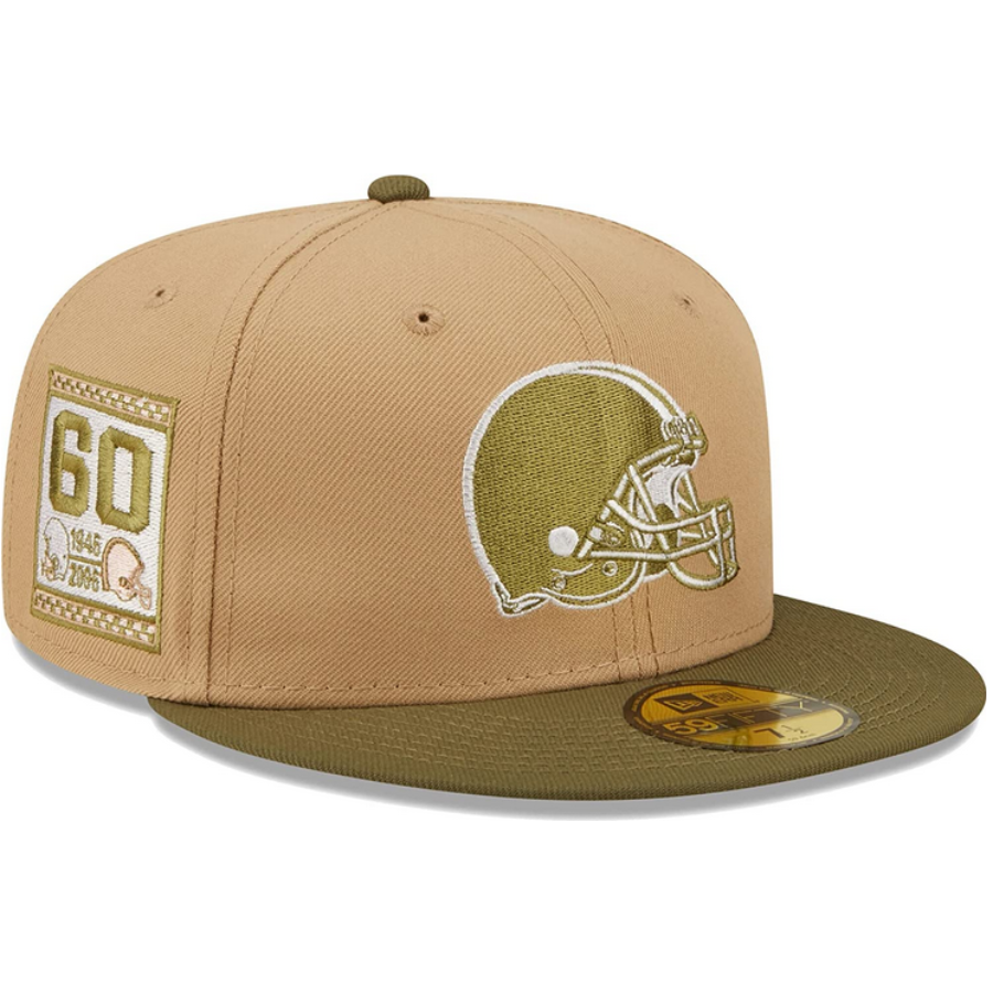 New Era Cleveland Browns 60th Anniversary Saguaro Tan/Olive 59FIFTY Fitted Hat